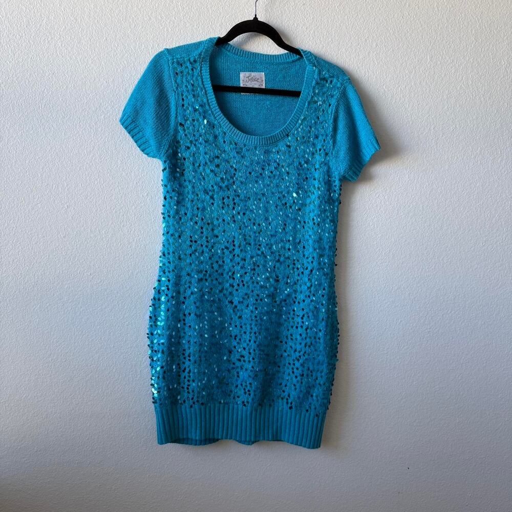 Vintage y2k blue sequin sweater